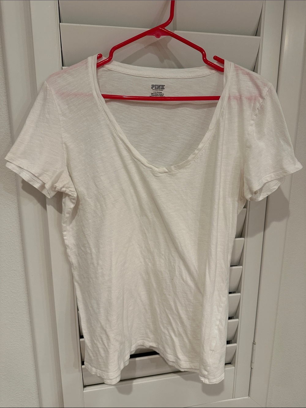PINK Victoria's Secret White Scoop Neck Short Sleeve Tee